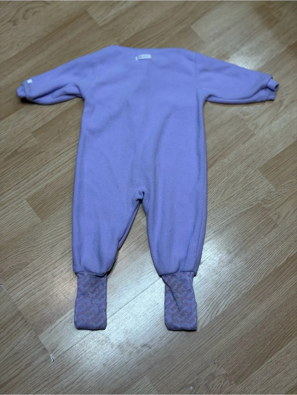 Vintage Snugabye Convert-A-Foot Girls Purple Kitty Fleece Sleeper Pajamas